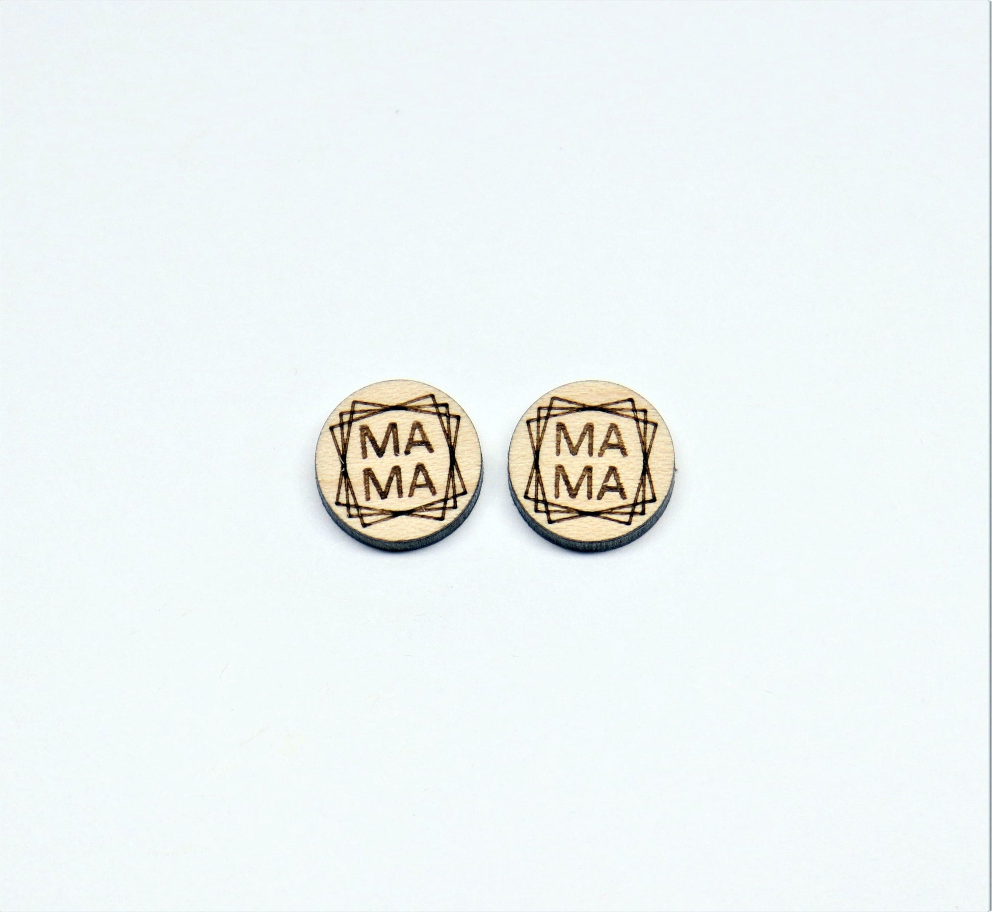 Wood earring blanks, mama earrings, earring blanks, wood studs, sold per set