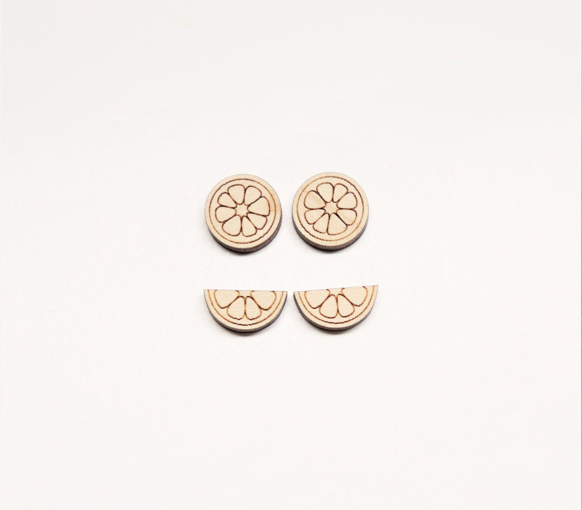 Lemon wood earring blanks, DIY earrings, earring blanks, wood studs, sold per set