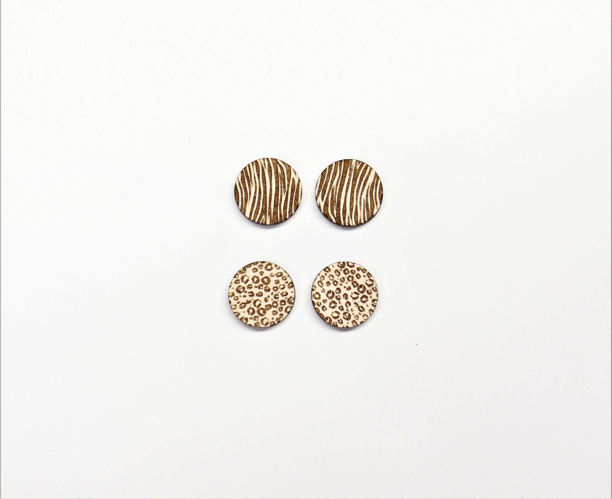 Animal print stud blanks, wood blanks, laser blanks