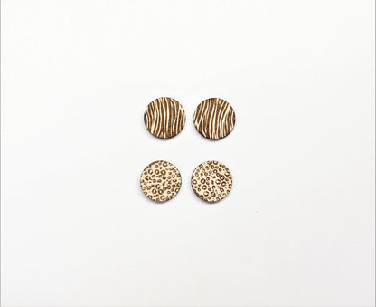 Animal print stud blanks, wood blanks, laser blanks