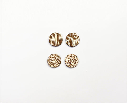 Animal print stud blanks, wood blanks, laser blanks