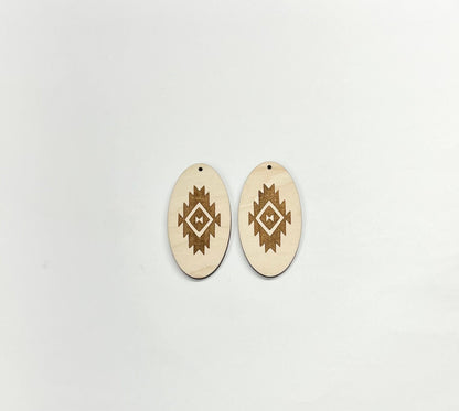 Aztec wood earring blanks, earring blanks, wood cutouts