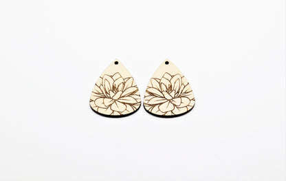 Teardrop earring blanks, DIY earrings, flower earrings, earring blanks, sold per set