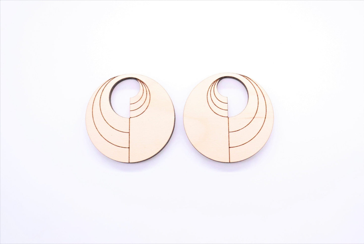 Round wood earring blanks, wood blanks, wood earrings