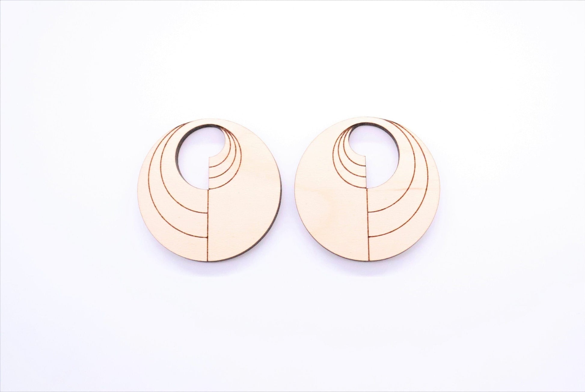 Round wood earring blanks, wood blanks, wood earrings