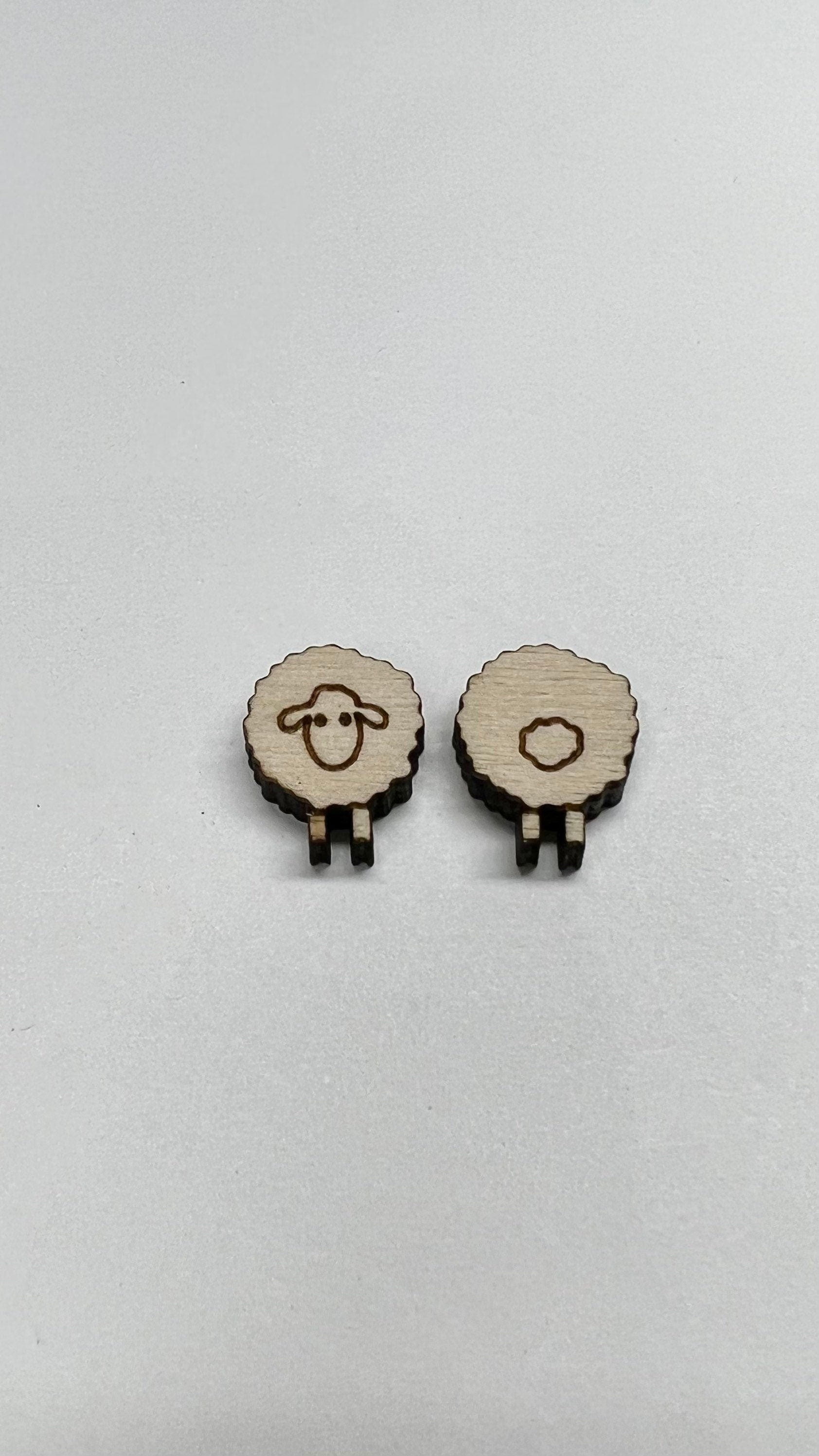 Sheep stud earring blanks, earring blanks, wood earrings