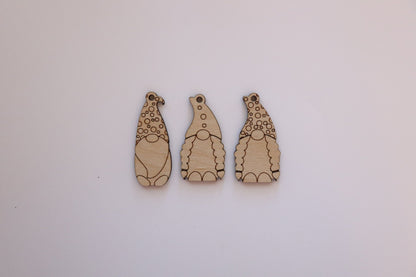 Gnome earring blanks, wood cutouts, earring blanks