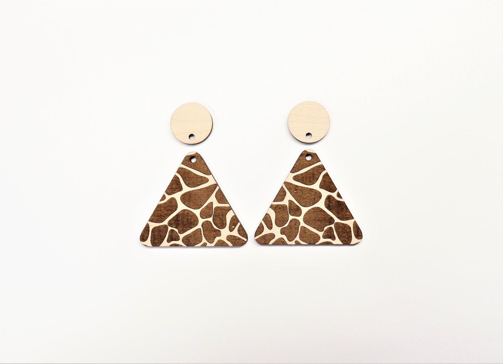 Giraffe print wood blanks, earring cutouts, wood blanks