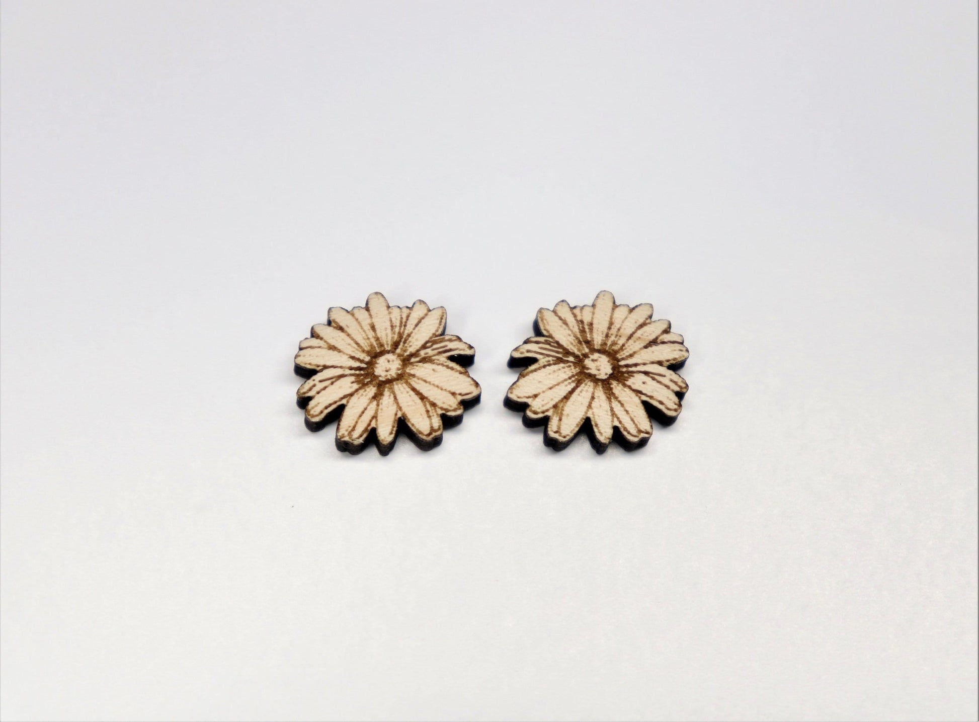 Flower studs, earring blanks, wood studs