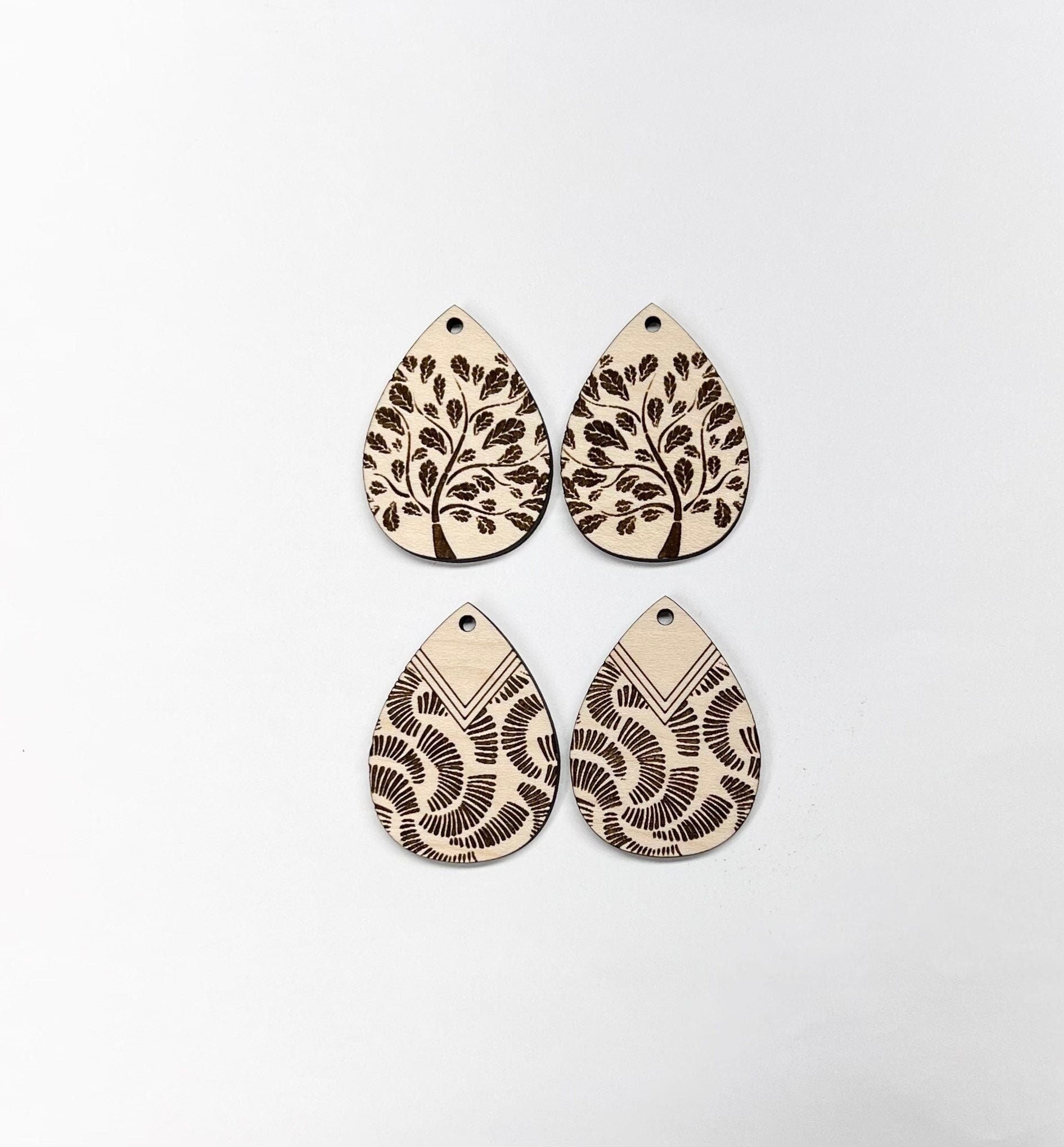 Teardrop wood earring blanks, earring blanks, wood blanks