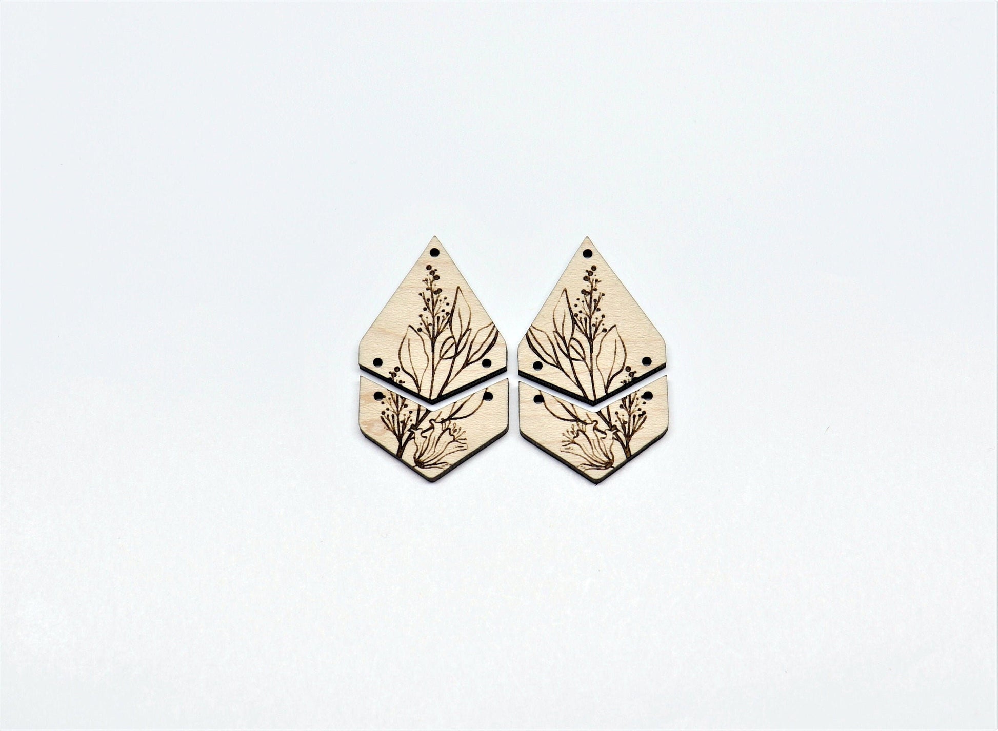 Wood earring blanks, DIY earrings, earring blanks, sold per set