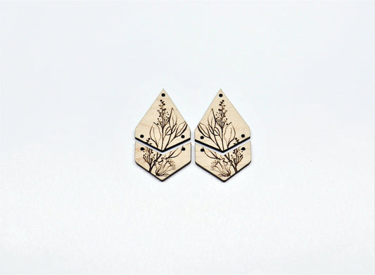 Wood earring blanks, DIY earrings, earring blanks, sold per set