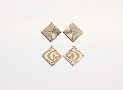 Laser cut earring blanks, DIY earrings, earring blanks, wood blanks, sold per set