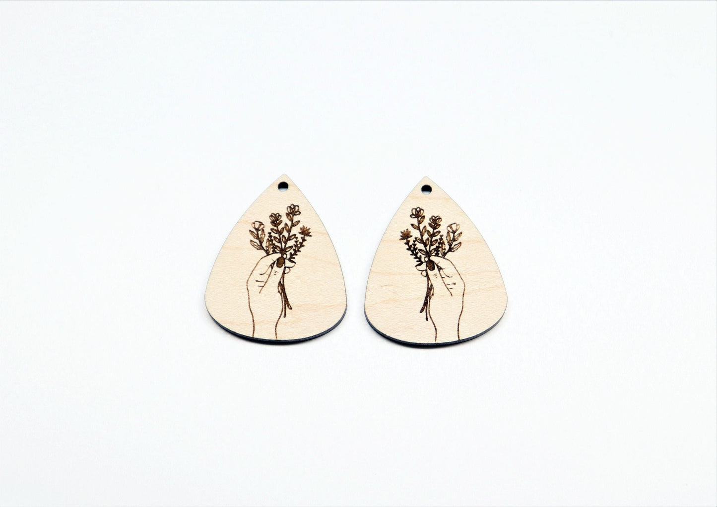 Teardrop wood earring blanks, DIY earrings, earring blanks, sold per set