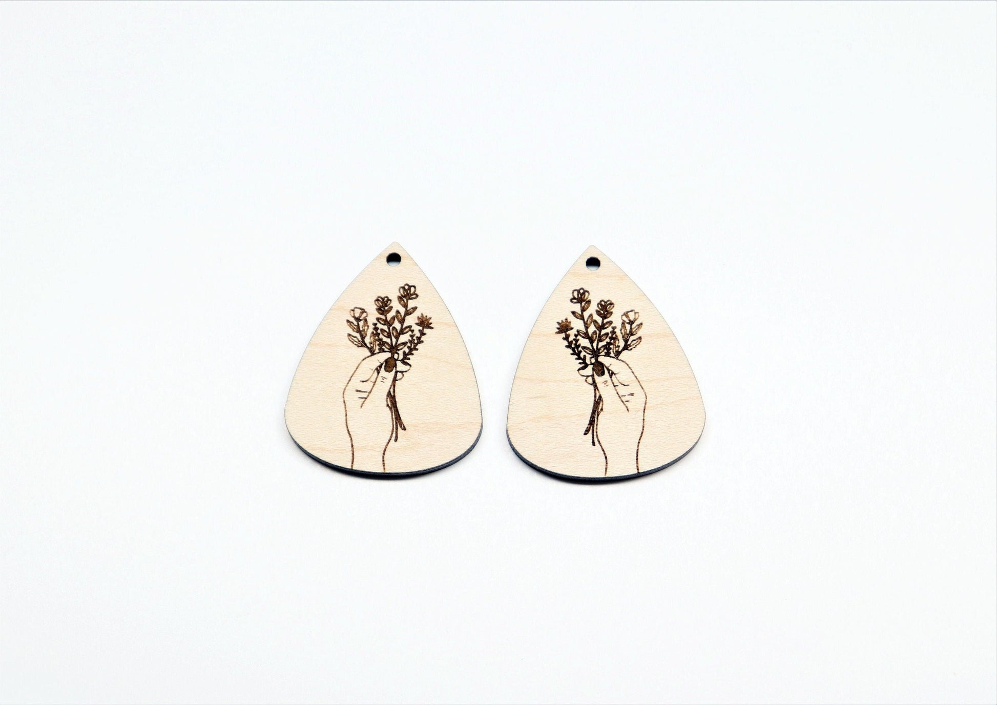 Teardrop wood earring blanks, DIY earrings, earring blanks, sold per set