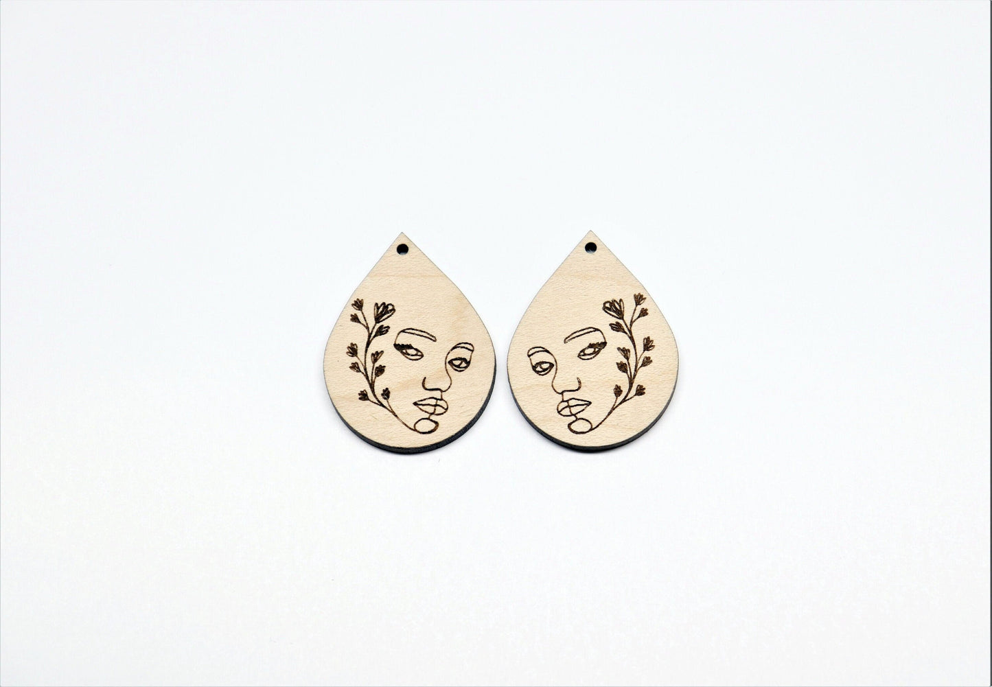 Teardrop wood earring blanks, DIY earrings, earring blanks, sold per set