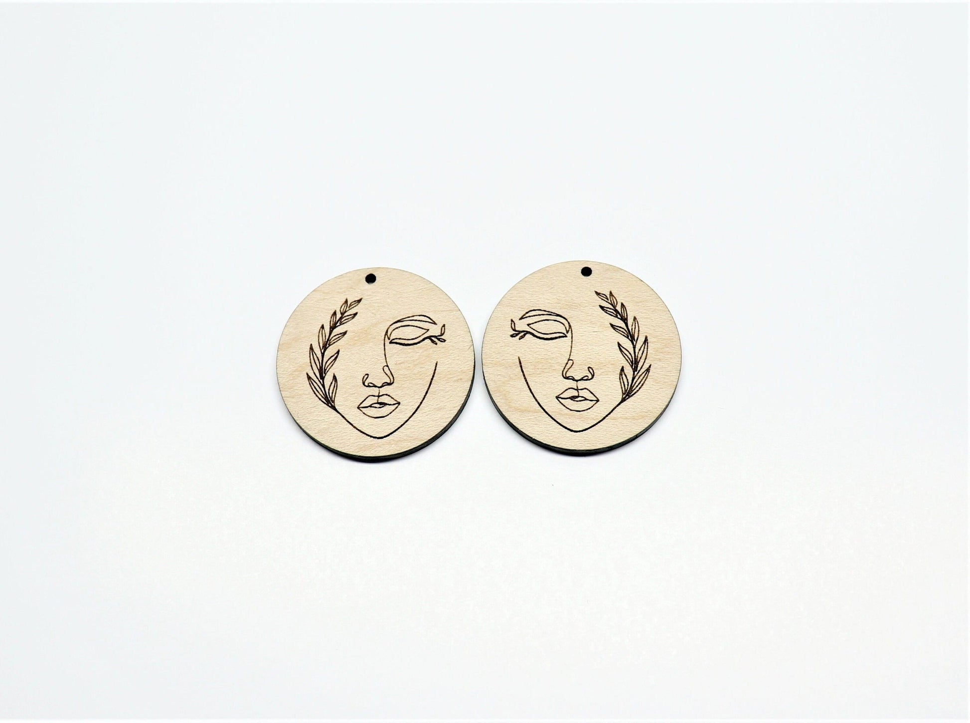 Round wood earring blanks, DIY earrings, earring blanks, sold per set