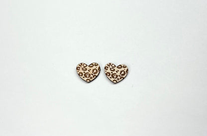 Heart stud earring blanks, leopard studs, earring blanks