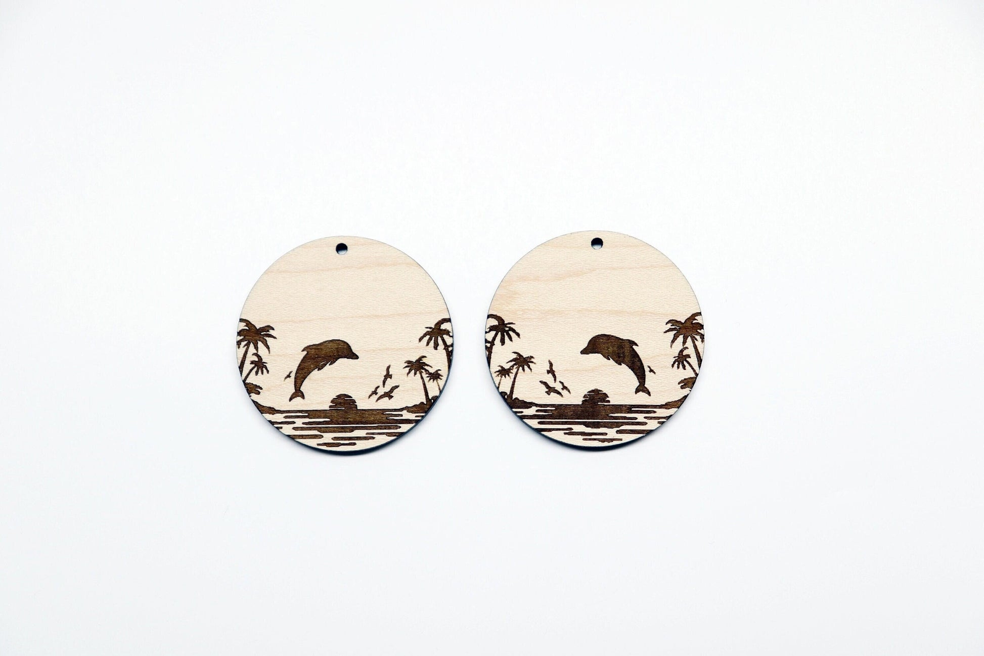 Dolphin earrings, wood blanks, earring blanks