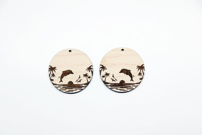 Dolphin earrings, wood blanks, earring blanks