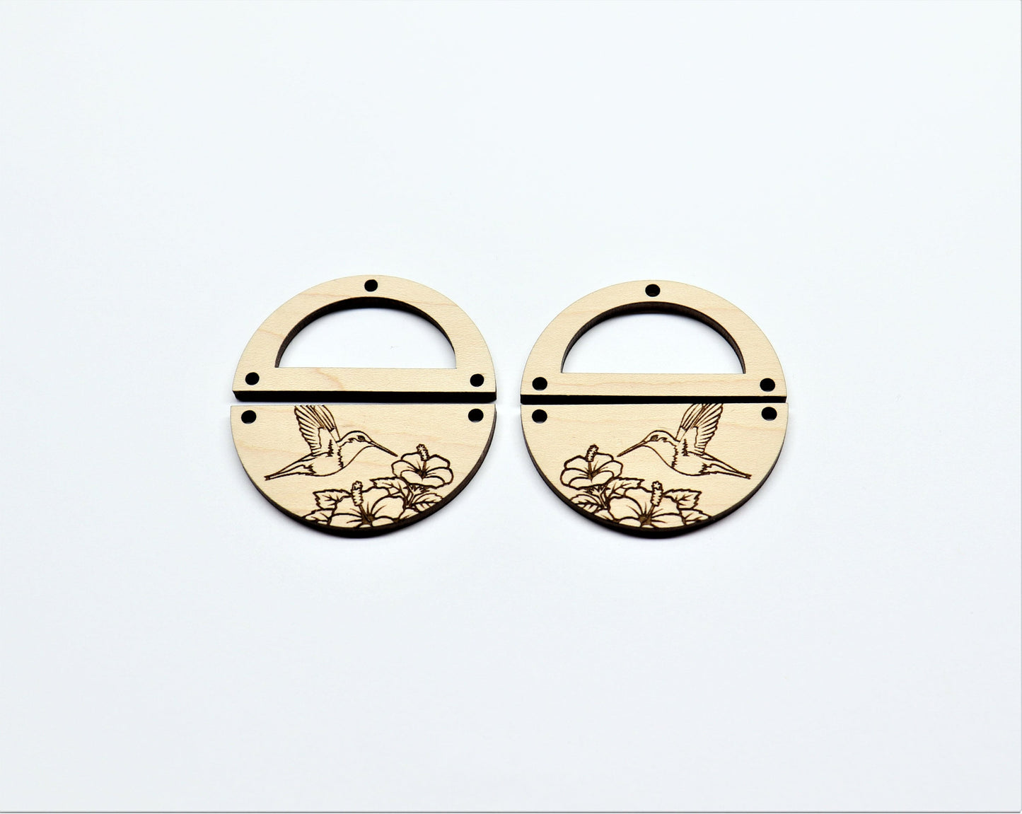 Humming bird wood earring blanks, wood cutouts, earring blanks