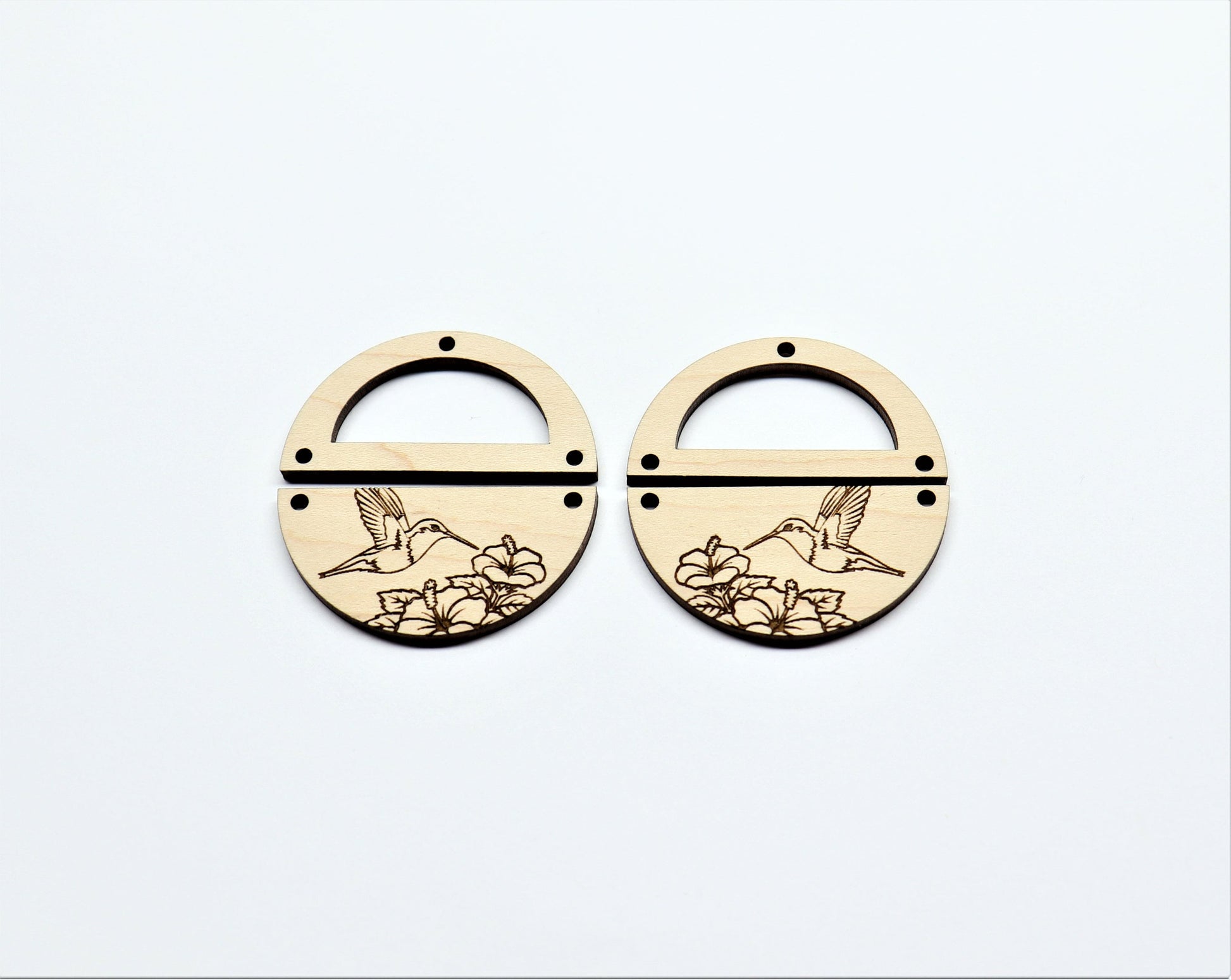 Humming bird wood earring blanks, wood cutouts, earring blanks