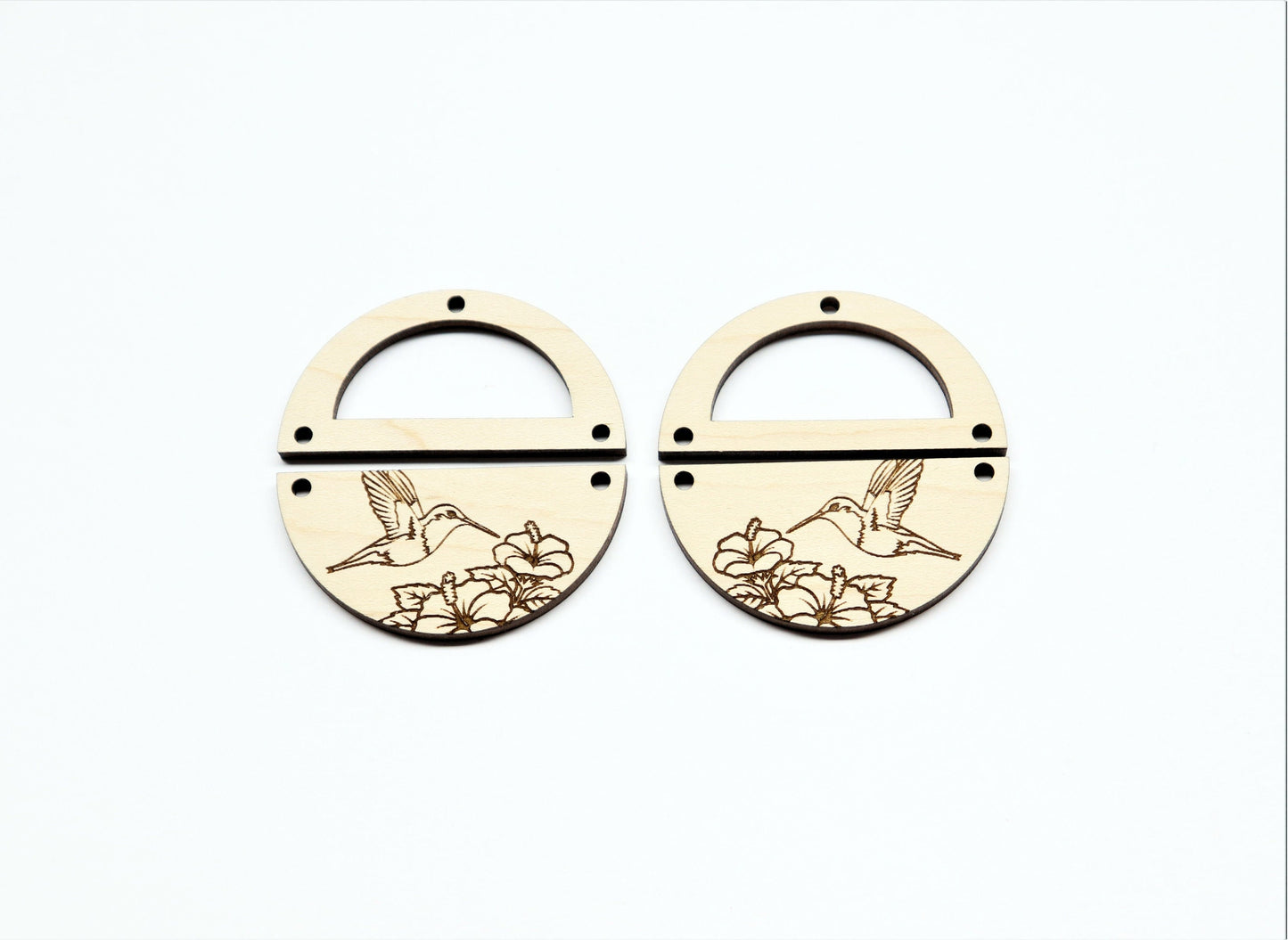 Humming bird wood earring blanks, wood cutouts, earring blanks