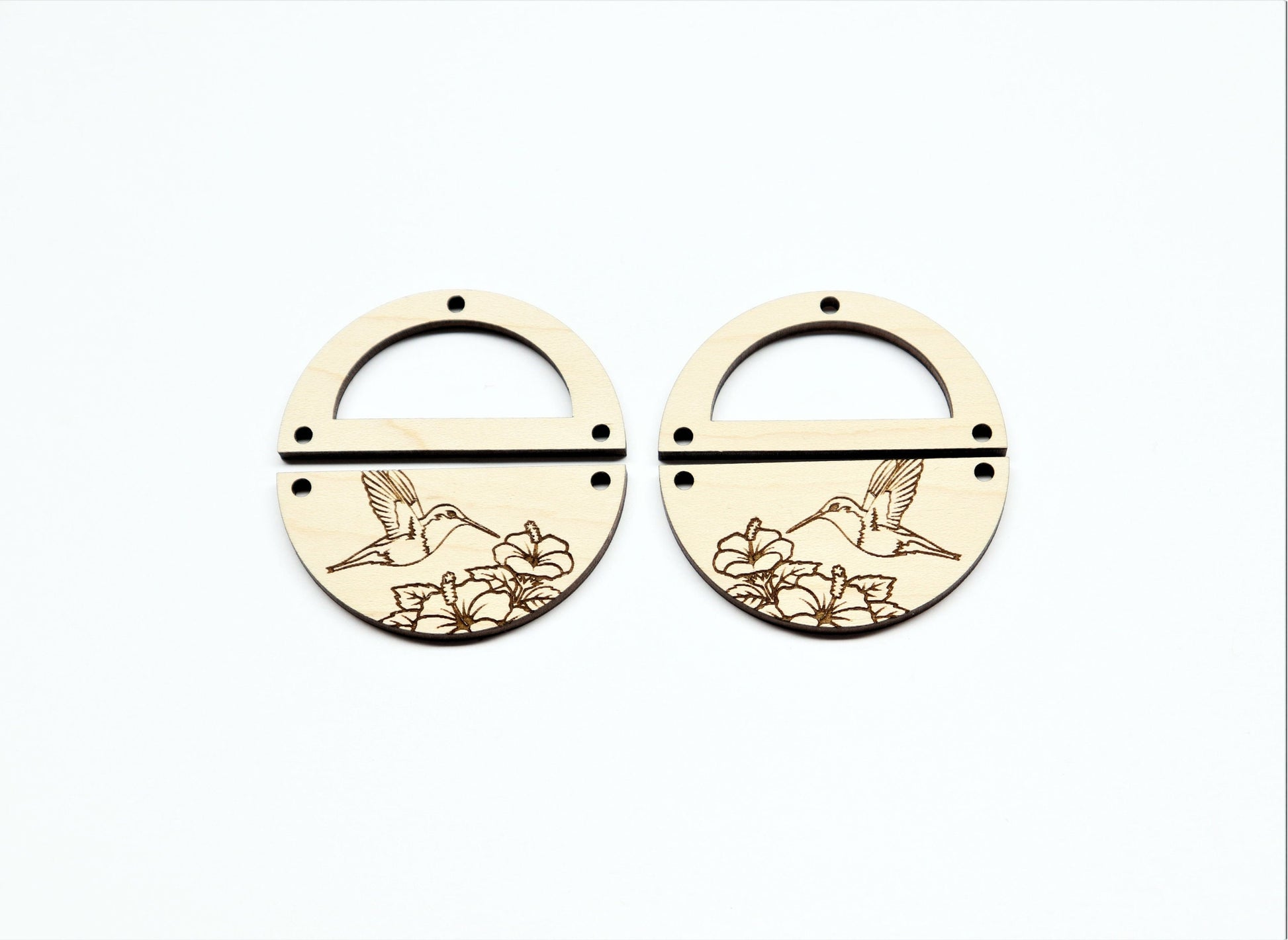 Humming bird wood earring blanks, wood cutouts, earring blanks