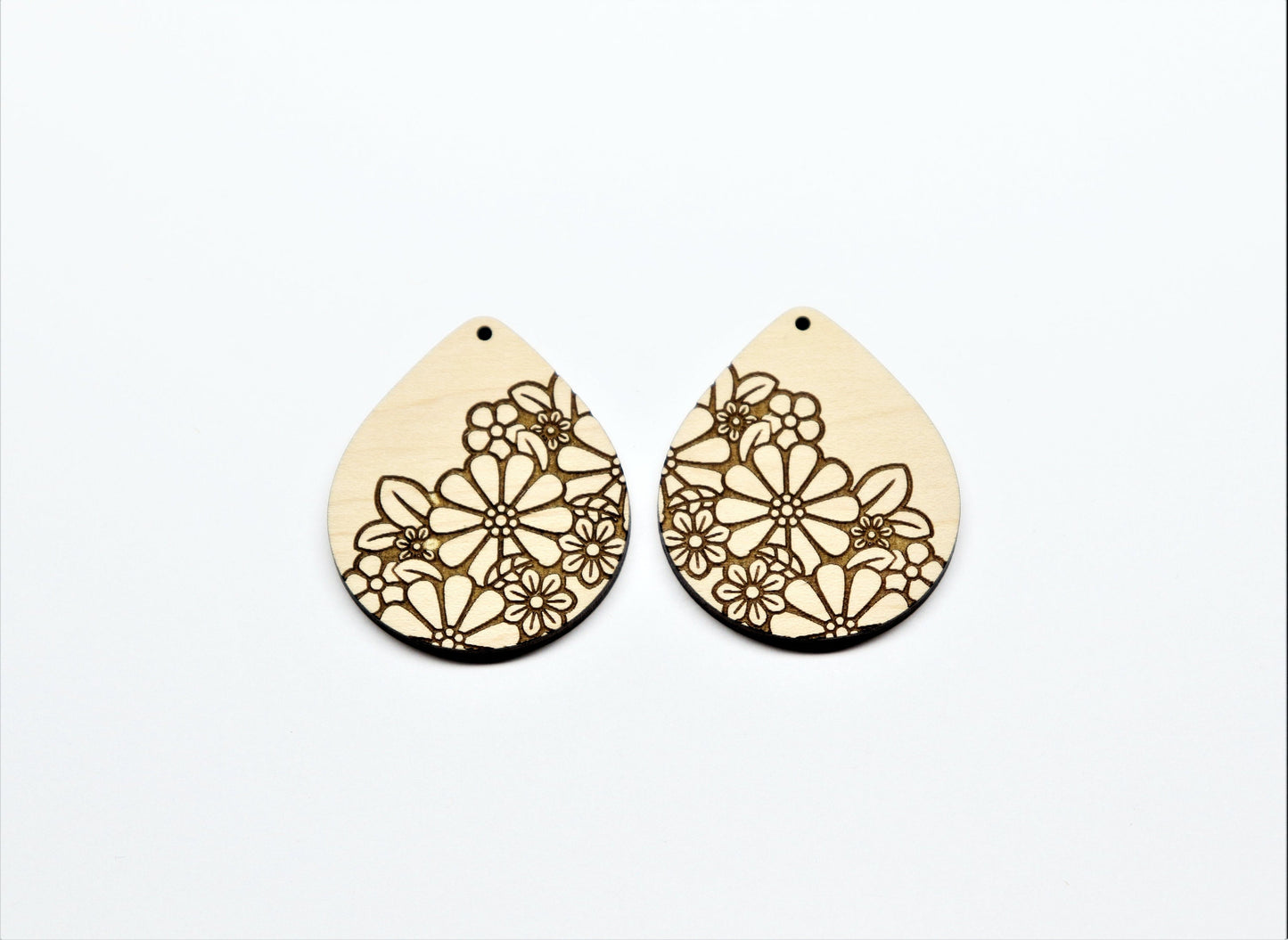 Teardrop wood earring blanks, DIY earrings, sold per set