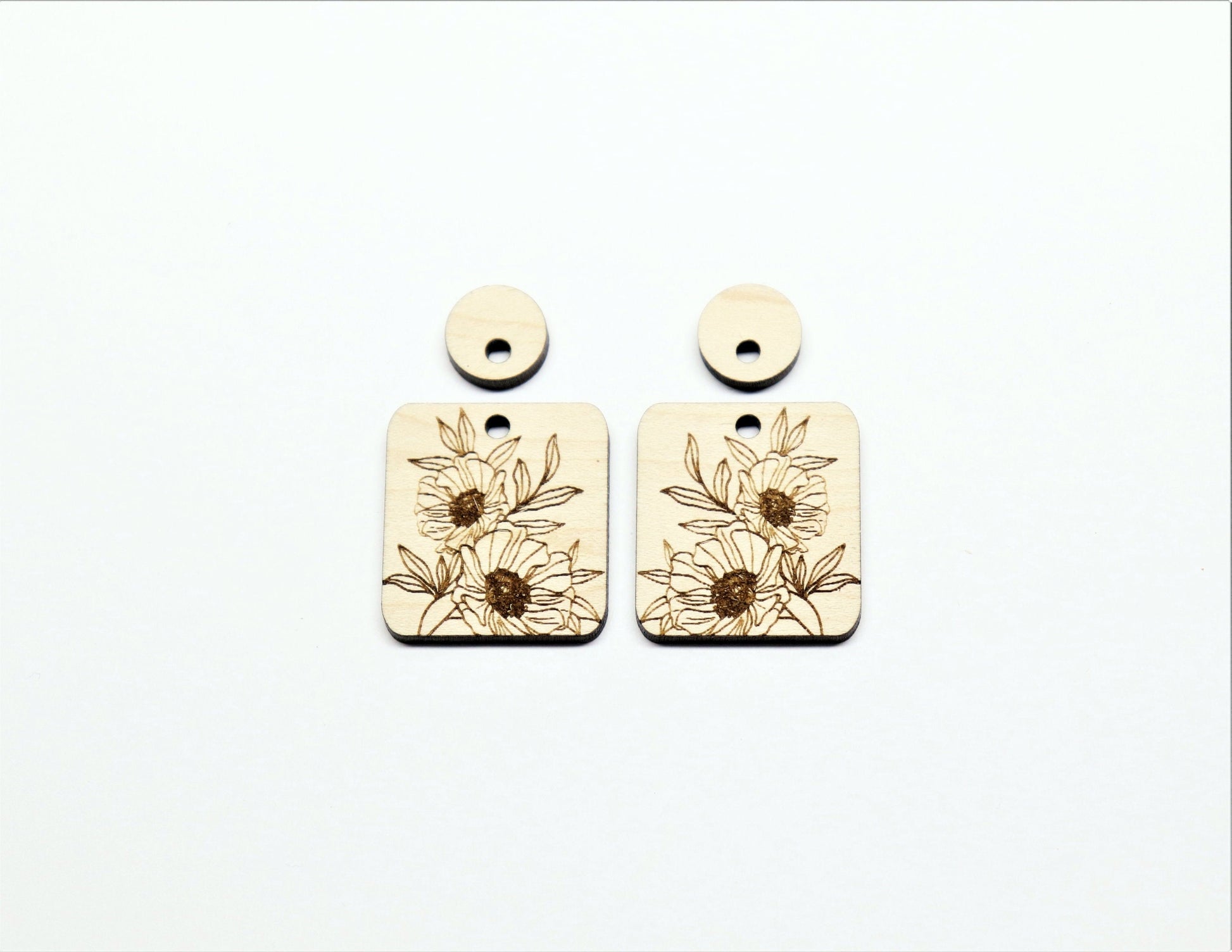 Wood earring blanks, DIY earrings, earring blanks, sold per set