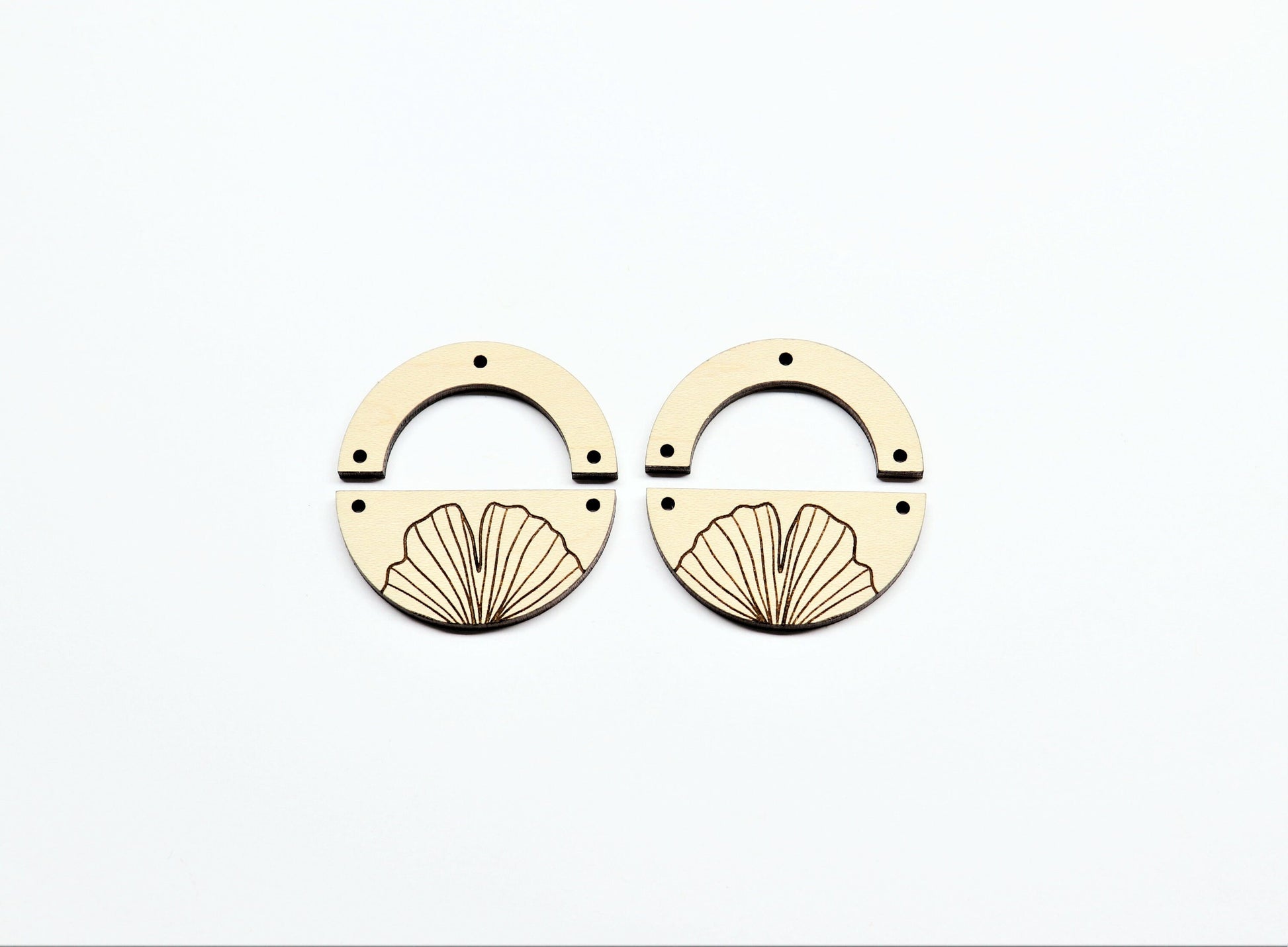 Round wood earring blanks, DIY earrings, earring blanks, sold per set