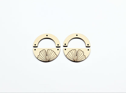 Round wood earring blanks, DIY earrings, earring blanks, sold per set