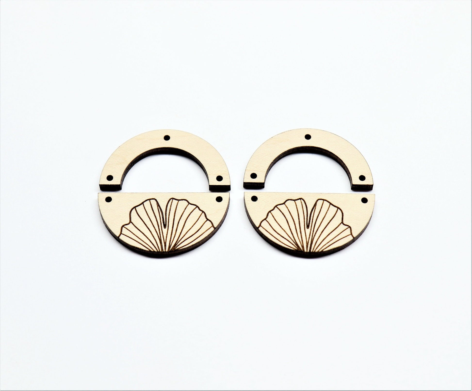 Round wood earring blanks, DIY earrings, earring blanks, sold per set