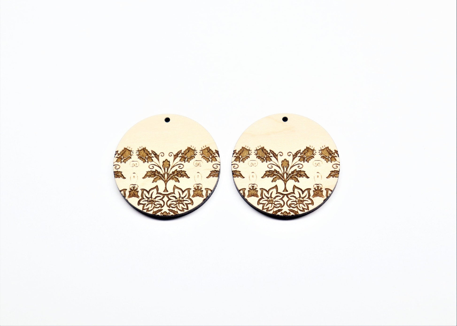 Round wood earring blanks, earring making supplies