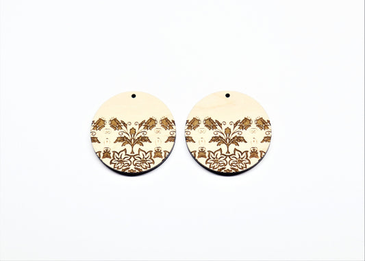 Round wood earring blanks, earring making supplies