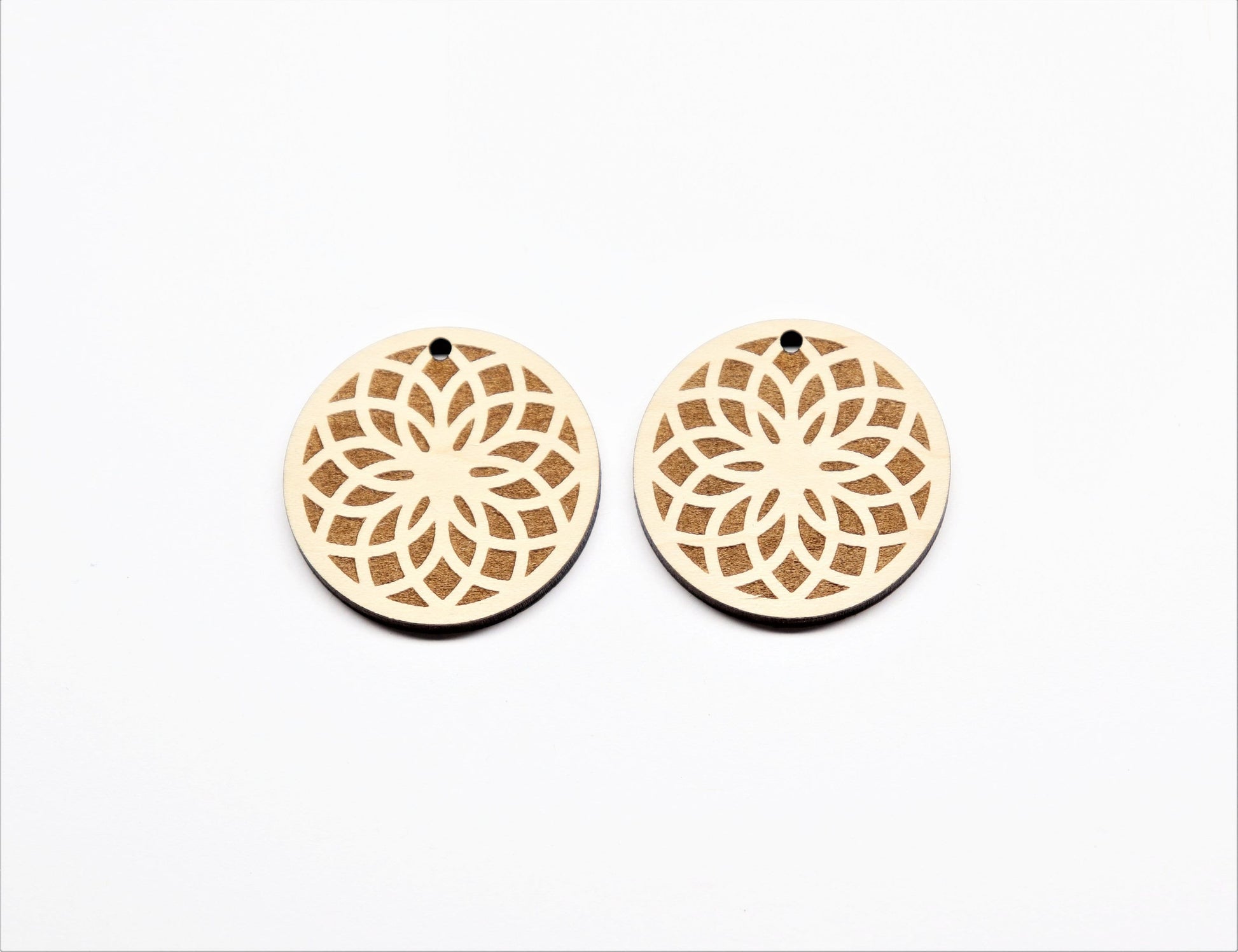 Round wood blanks,  wood earring blanks,  DIY earrings, earring blanks, sold per set