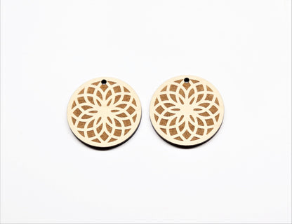 Round wood blanks,  wood earring blanks,  DIY earrings, earring blanks, sold per set