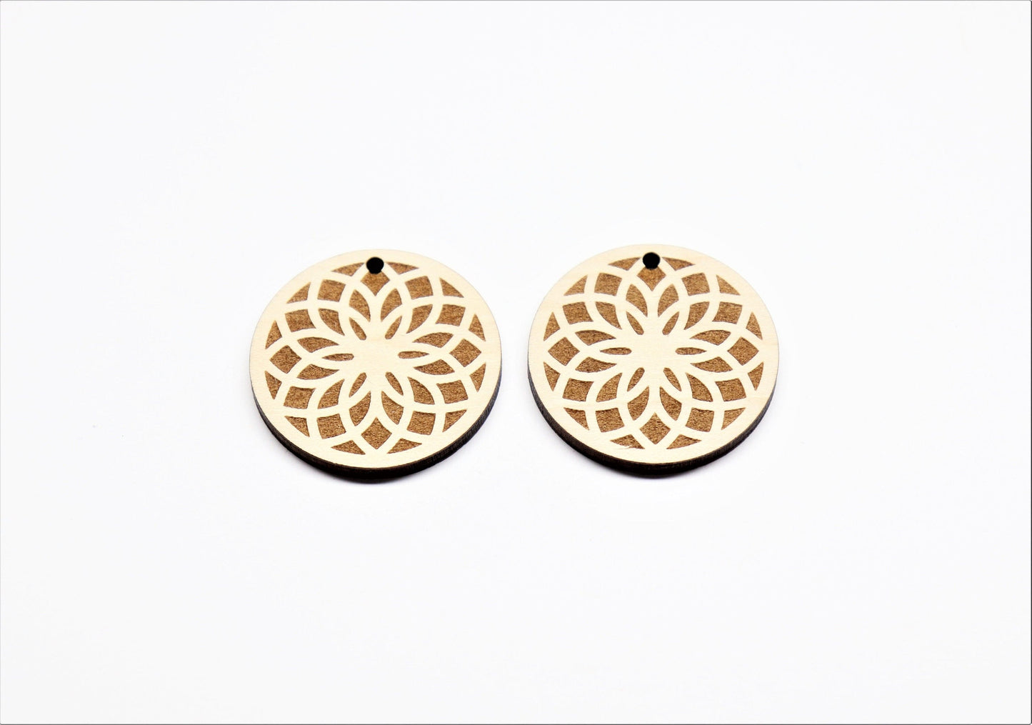 Round wood blanks,  wood earring blanks,  DIY earrings, earring blanks, sold per set