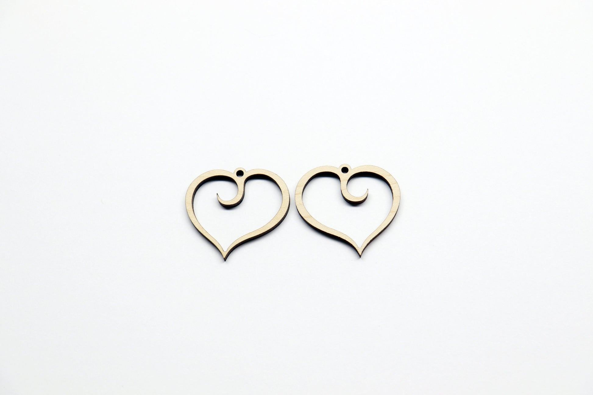 Heart earring blanks, wood cutouts, earring blanks