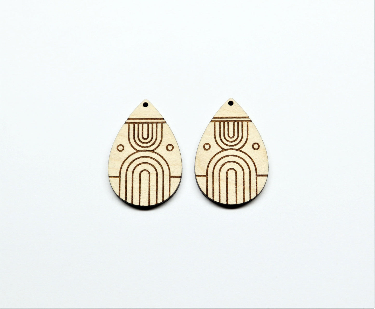 Teardrop wood earring blanks, DIY earrings, earring blanks, sold per set