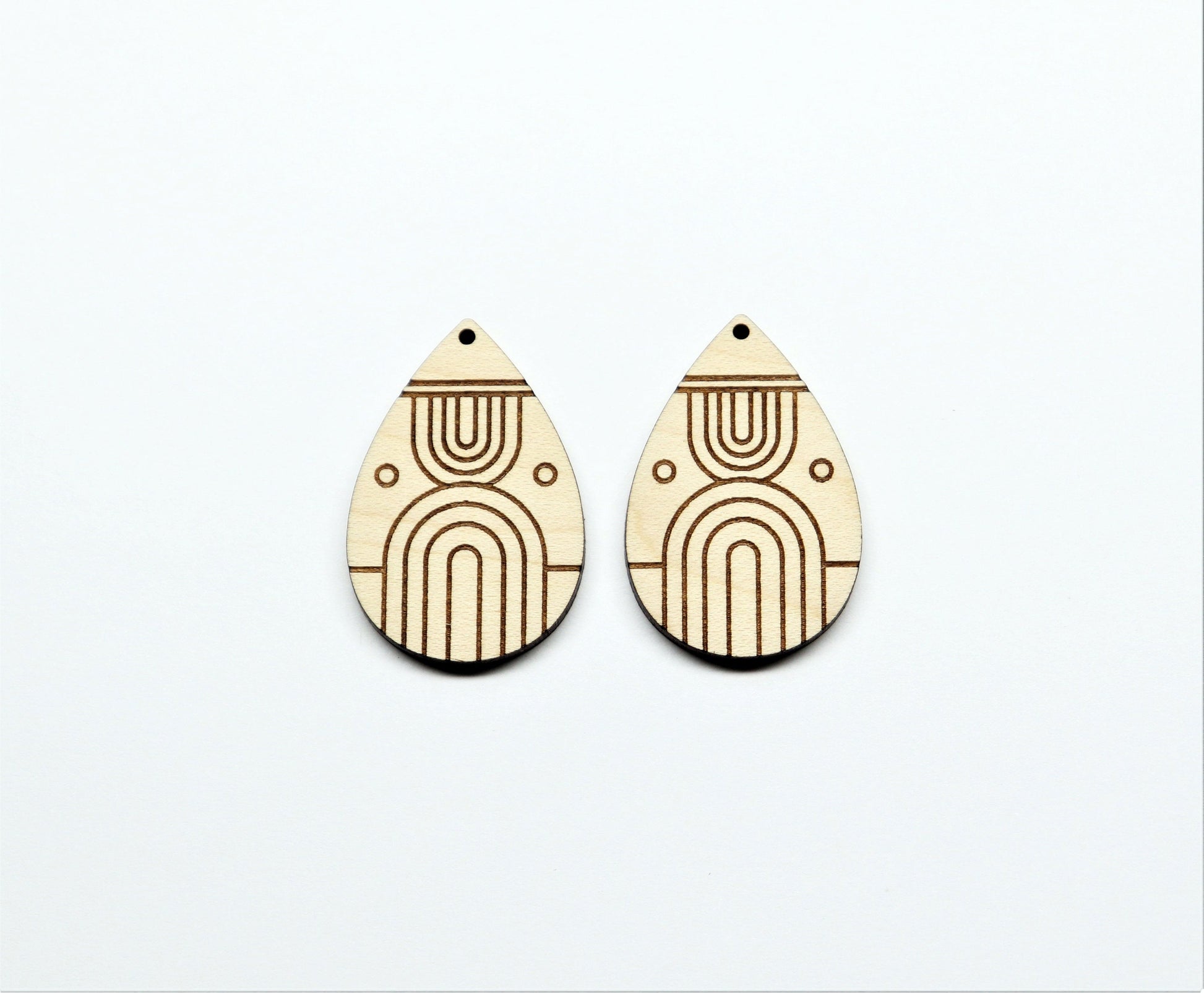 Teardrop wood earring blanks, DIY earrings, earring blanks, sold per set