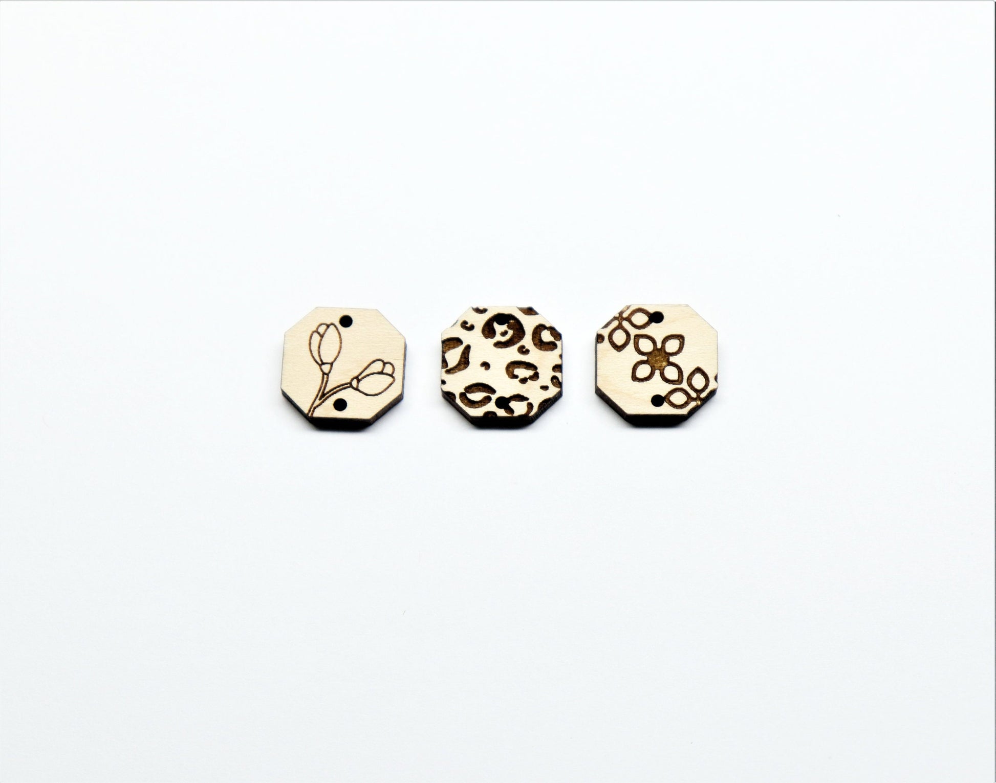 Wood earring connectors, earring blanks, wood blanks