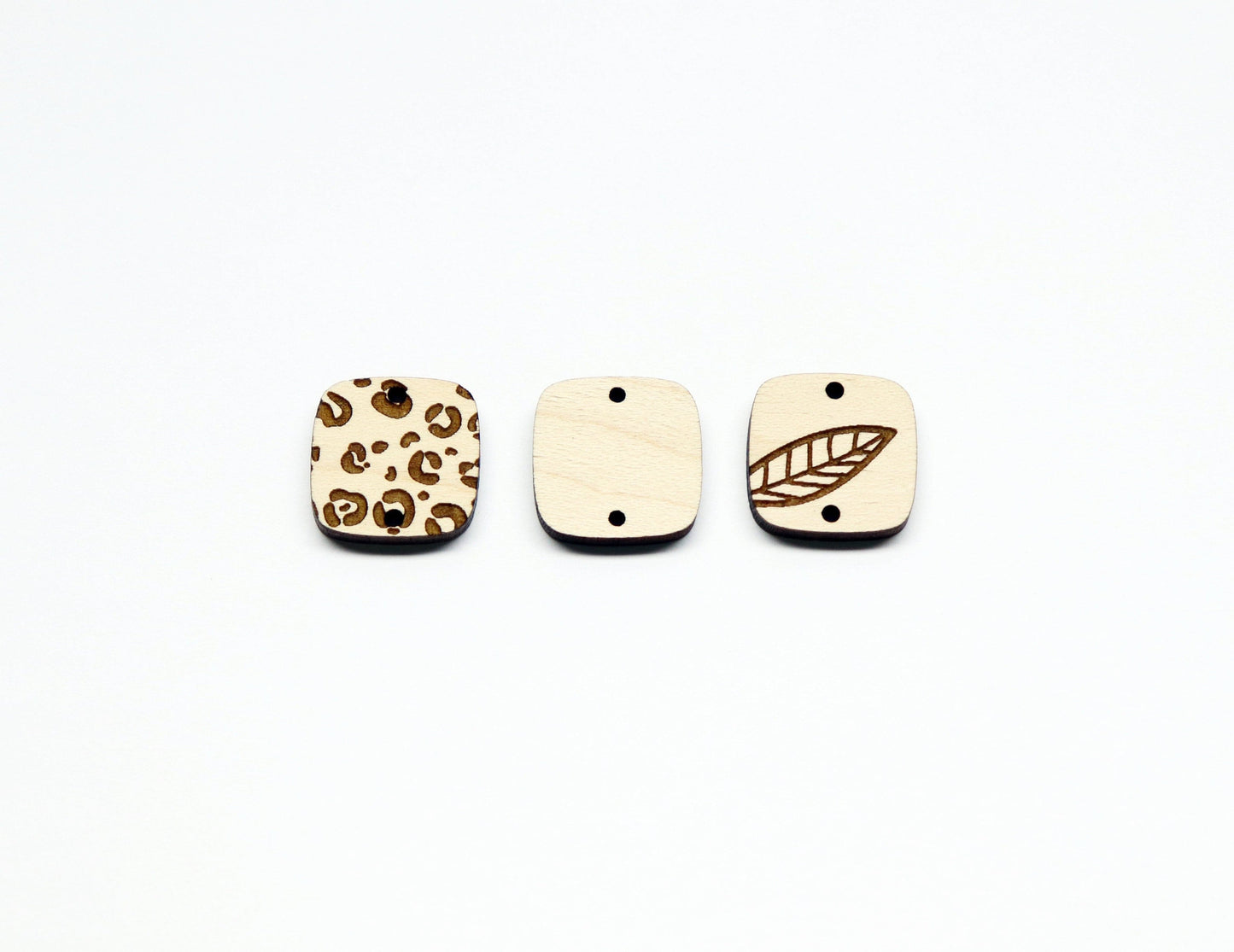 Wood earring connectors, laser cut earring blanks, wood blanks