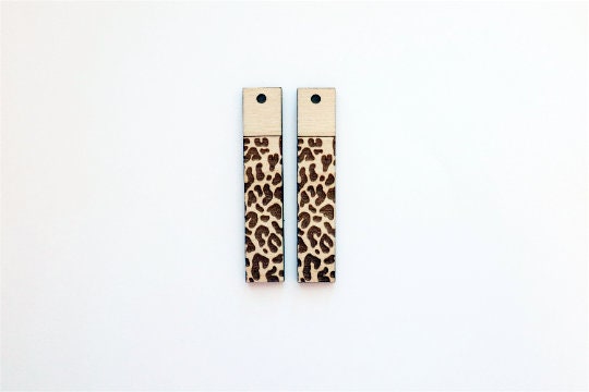 Leopard print bar blanks, earring blanks, DIY earrings