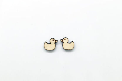 Duck studs, wood cutouts, earring blanks