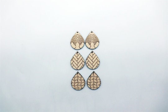 Teardrop wood earring blanks, wood earrings, earring blanks