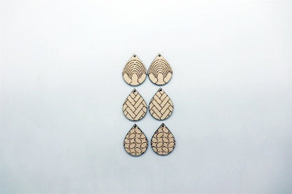 Teardrop wood earring blanks, wood earrings, earring blanks