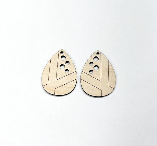 Teardrop wood earring blanks, wood earrings, earring blanks