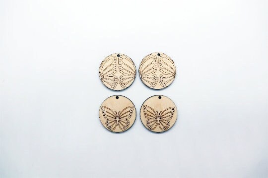 Butterfly wood blanks, earring blanks, wood earrings