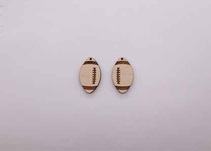 Football wood earring blanks, wood cutouts, earring blanks